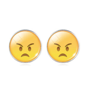 Unieke oorbellen met een boze emoji-design. Voeg wat expressie en karakter toe aan je look met deze gedurfde accessoire. Perfect voor het uiten van emoties met een vleugje eigenzinnigheid.