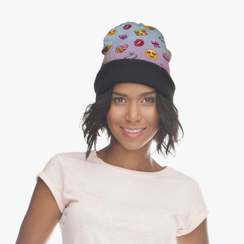 emoji muts op een model