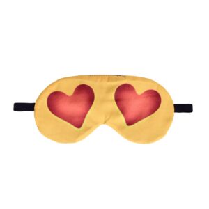 Een emoji slaapmasker met een liefdevol ontwerp van emoji-ogen. Voeg een vleugje liefde en zachtheid toe aan je slaaproutine met dit schattige masker. Perfect voor een rustgevende nacht vol liefdevolle dromen.