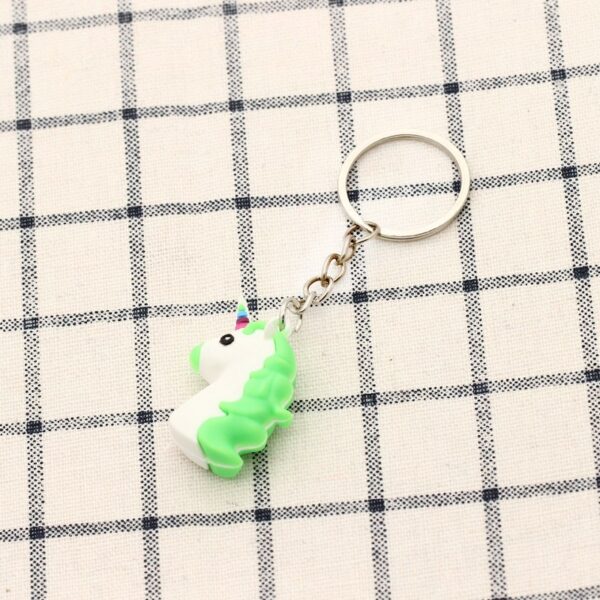 5x Groene Unicorn Emoji Sleutelhanger - Afbeelding 3