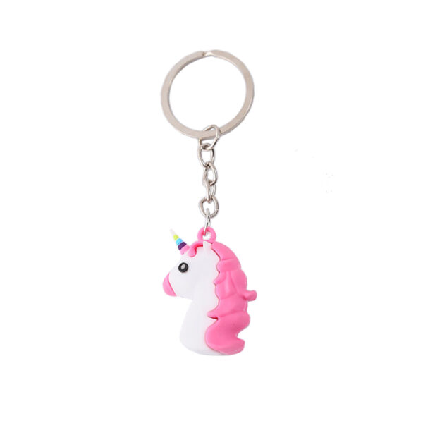 5x Roze Unicorn Emoji Sleutelhanger - Afbeelding 2