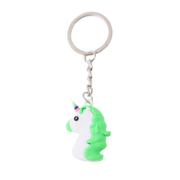 5x Groene Unicorn Emoji Sleutelhanger - Afbeelding 2