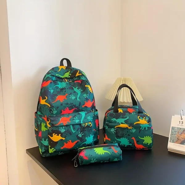 Groene Dinosaurus Rugzak/Schoolpakket | 20 liter - Afbeelding 3