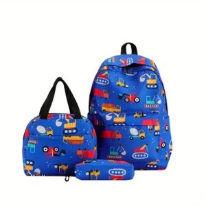Heb jij nou ook een leuke tas nodig. neem dan deze voertuigen rugzak/schoolpakket in gedachte. met de prachtige patronen van de tas ben je het mannetje op school.