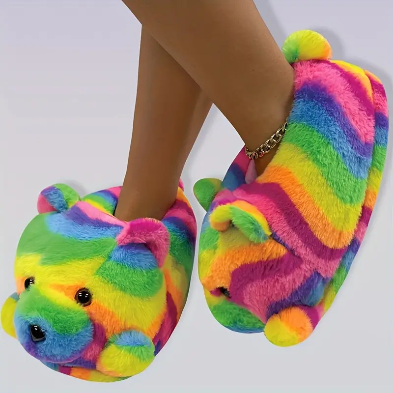 Regenboog Beer Sloffen | Dieren Sloffen | Maat 32 t/m 38 - Afbeelding 2