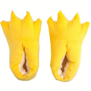 deze Gele Poten Sloffen zijn perfect voor indoor gebruik. voor lekker warme voeten.