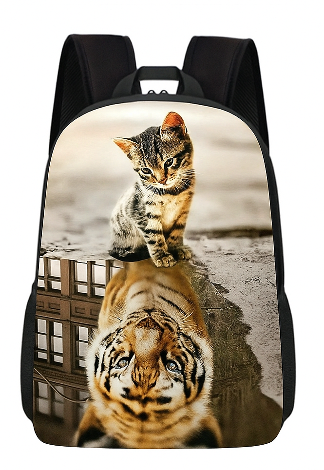 Een Tijger met reflectie rugzak. Perfect voor kinderen om mee te nemen naar school.